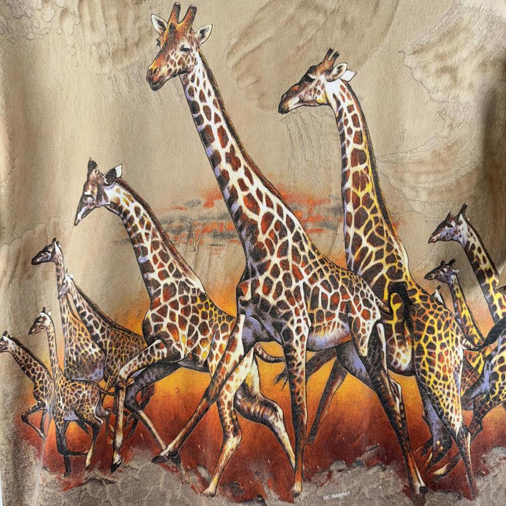 VTG 90’s Rainforest Cafe California Giraffe Graphic T-Shirt - M - Picture 3 of 7